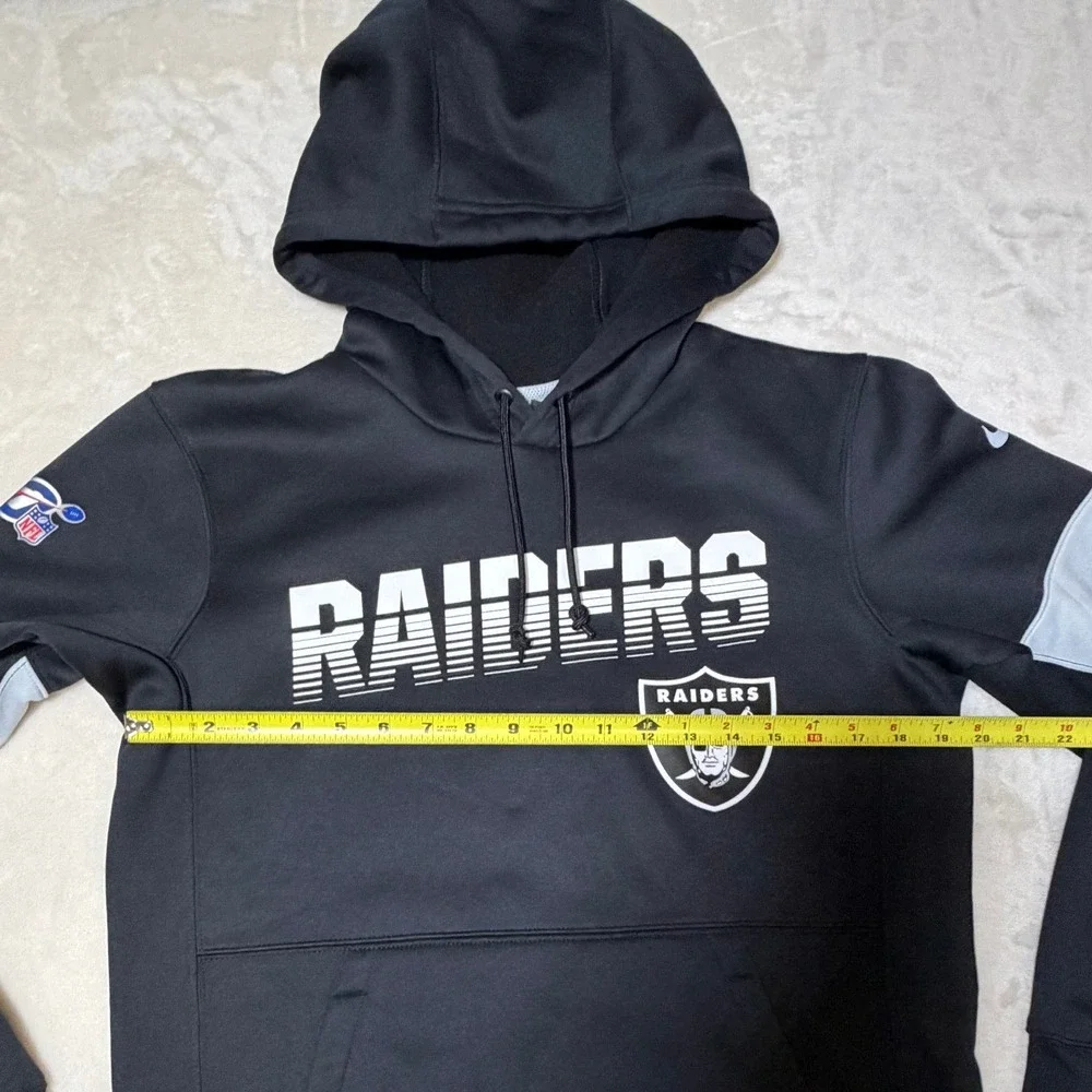 Nike Black Raiders NFL Onfield Dri-FIT Hoodie Mens Small Like New